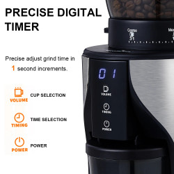 BIOLOMIX Burr Mill: 31 Grind Settings for Perfect Coffee