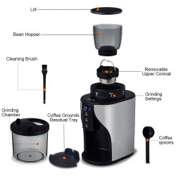 BIOLOMIX Burr Mill: 31 Grind Settings for Perfect Coffee