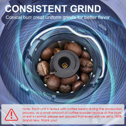 BIOLOMIX Burr Mill: 31 Grind Settings for Perfect Coffee