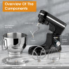 BALASHOV Powerful 1000W Mixer & Blender Set - 8 Speeds