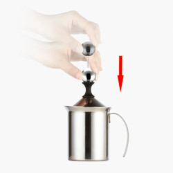 BALASHOV Milk Frother: Double Mesh, 800ml, for Creamy Coffee & More