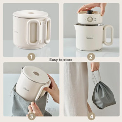 MIDEA Folding Electric Kettle: Fast Boil, Portable & Compact