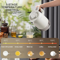 MIDEA 1.7L Insulated Kettle: Precise Temp Control & Boil Safety