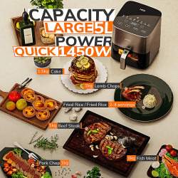MIUI Air Fryer 5L: Healthy Crispy Meals, Touch Control & Family-Sized