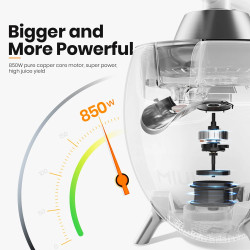 MIUI Citrus Juicer: 850W Power, Stainless Steel, Easy Extract