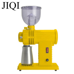 JIQI Electric Coffee Grinder: 10-File Adjustment, Stainless Steel