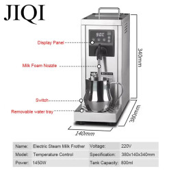 JIQI Pro Stainless Steel Milk Frother & Steamer - Cappuccino Dreams