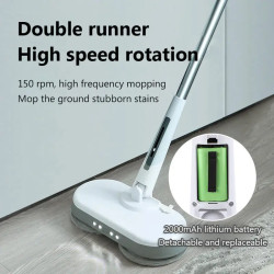 JIQI Cordless Electric Mop: LED Light & Auto Spray Cleaning