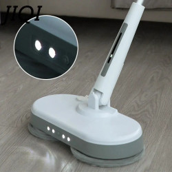 JIQI Cordless Electric Mop: LED Light & Auto Spray Cleaning