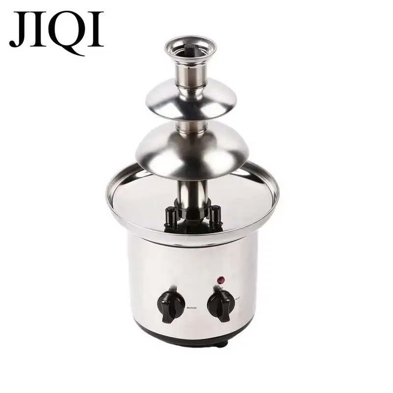 JIQI 3-Tier Chocolate Fountain, Stainless Steel, Auto Rotating