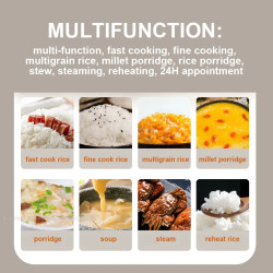 JOYOUNG 4L Stainless Steel Rice Cooker - 24H Timer, Multifunctional