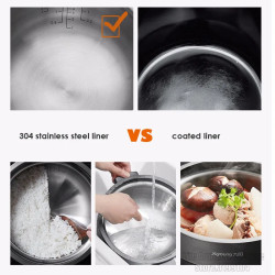 JOYOUNG Electric Rice Cooker, 3.5L, Stainless Steel, Steaming & 12H...