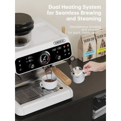 HIBREW Dual Boiler Espresso Machine with Grinder & 30 Grind Settings
