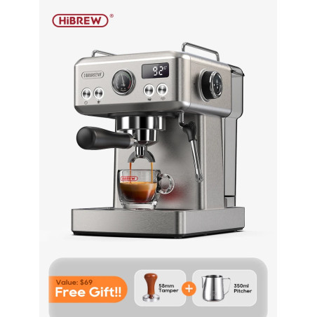 HIBREW 20 Bar Espresso Machine: Adjustable Temp, 58mm Portafilter