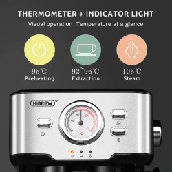 HIBREW 20 Bar Espresso Machine: Semi-Automatic Cappuccino & Hot Water