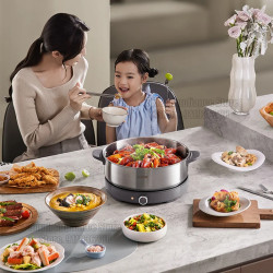 SUPOR Electric Hot Pot & Rice Cooker: Stainless Steel, Family-Sized