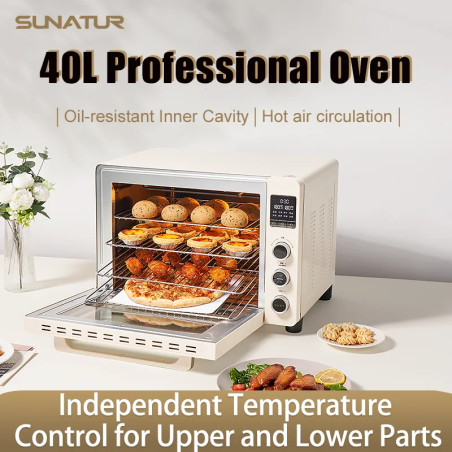 SUNATUR Pizza Oven: Convection Baking, 40L Capacity