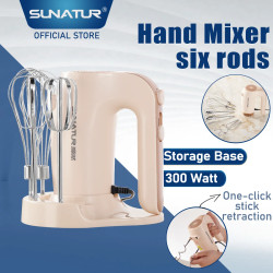 SUNATUR 3-in-1 Electric Hand Mixer: Whisk, Blend, Bake