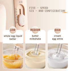 SUNATUR 3-in-1 Electric Hand Mixer: Whisk, Blend, Bake