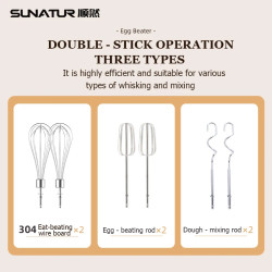 SUNATUR 3-in-1 Hand Mixer: Powerful Blending & Mixing