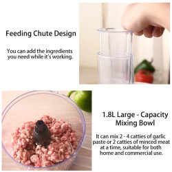SUNATUR 1.8L Food Processor: Crush, Chop & Grind with Ease