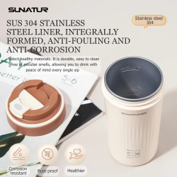 SUNATUR Electric Milk Frother & Coffee Maker - Fast & Portable