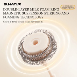 SUNATUR Electric Milk Frother & Coffee Maker - Fast & Portable
