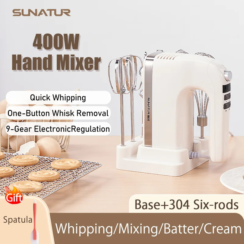 SUNATUR Electric Hand Mixer - Powerful, Versatile & Easy to Store