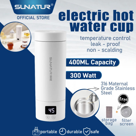 SUNATUR Smart Self-Heating Coffee Mug - Keep Drinks Hot Anywhere