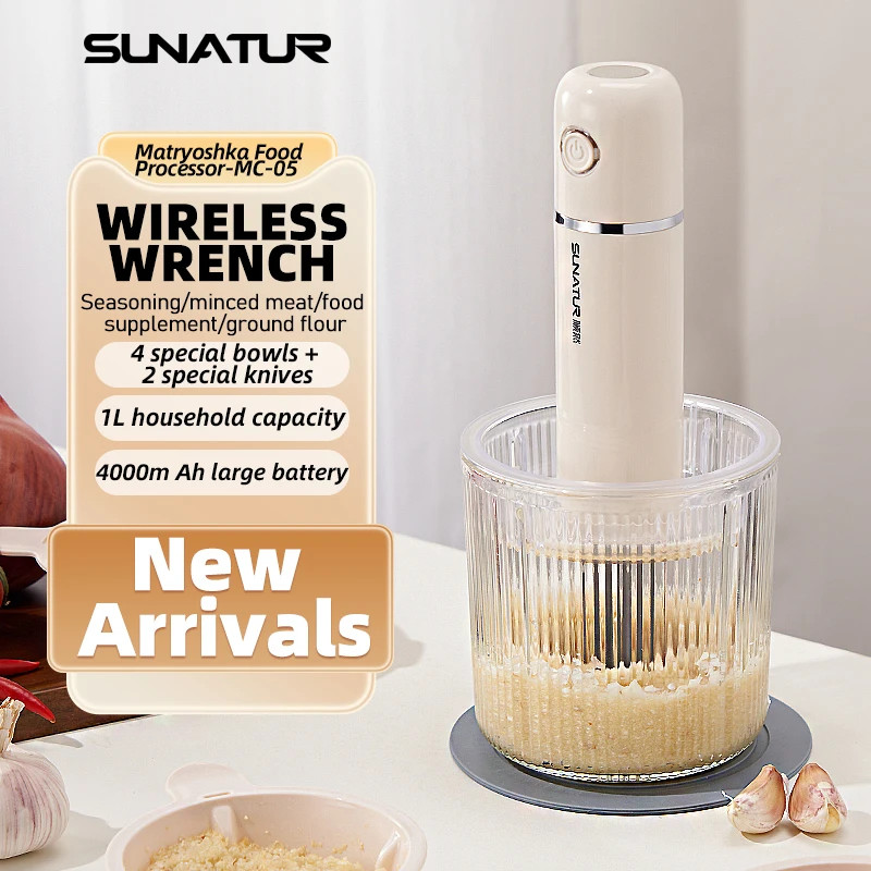 SUNATUR 3-in-1 Immersion Blender: Powerful & Portable Chopping