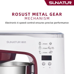 SUNATUR 5.5L Stand Mixer: Powerful Kneading, Blending & More
