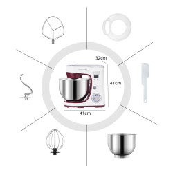 SUNATUR 5.5L Stand Mixer: Powerful Kneading, Blending & More