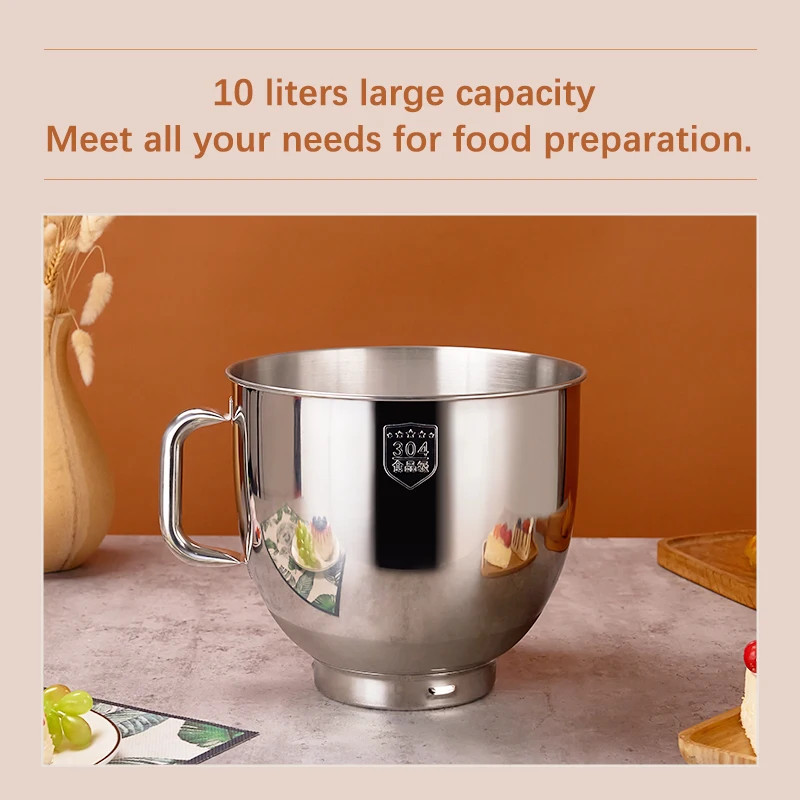 SUNATUR Stand Mixer: 10L Capacity, Power & Versatility